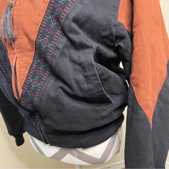 Cripple Creek Southwest Black Tan Embroidered Horse Bomber Jacket “Debbie” Small - Picture 10 of 16